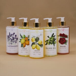 saponi liquidi linea classica alchimia soap: lavanda, agrumi, limone, oliva, rosa