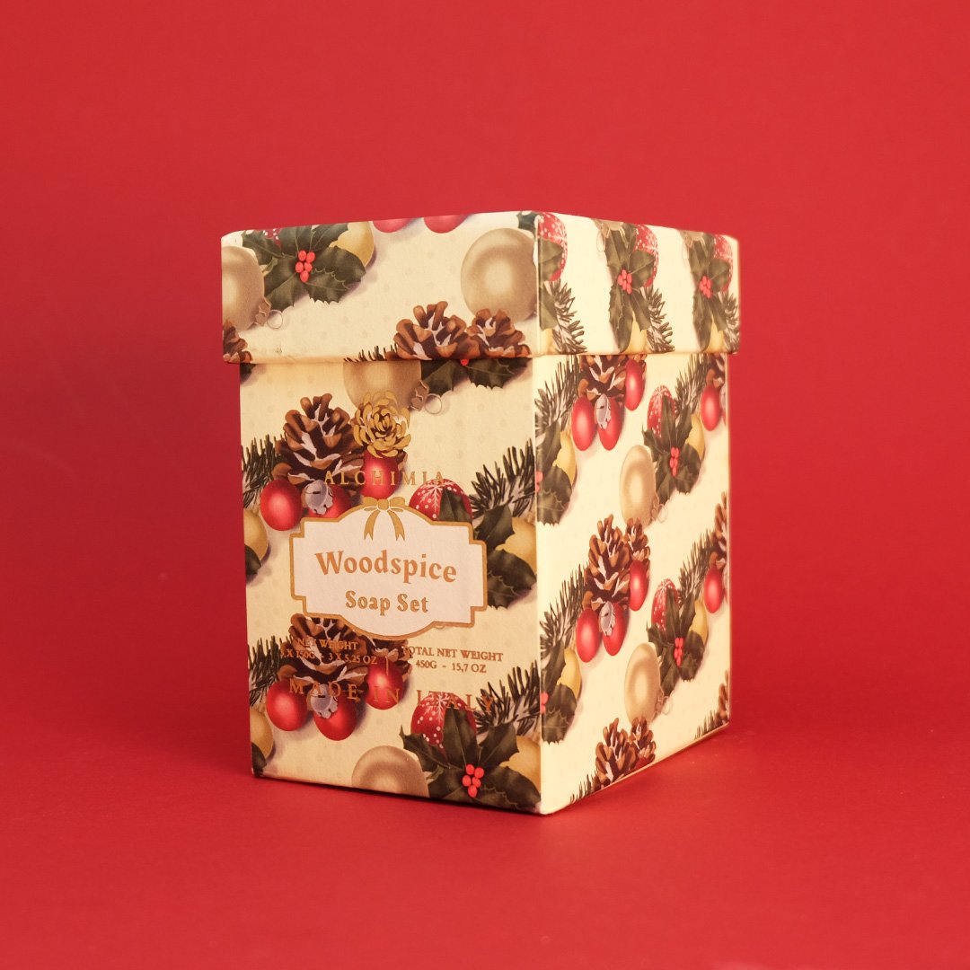 box con 3 saponette profumate al woodspice