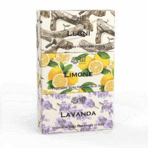Sapone Solido Art Bouquet Linea Classica 200g - tris Limone Lavanda Legni