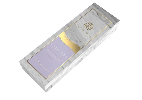 set 3 saponi solidi "marmo" alla lavanda - alchimia soap