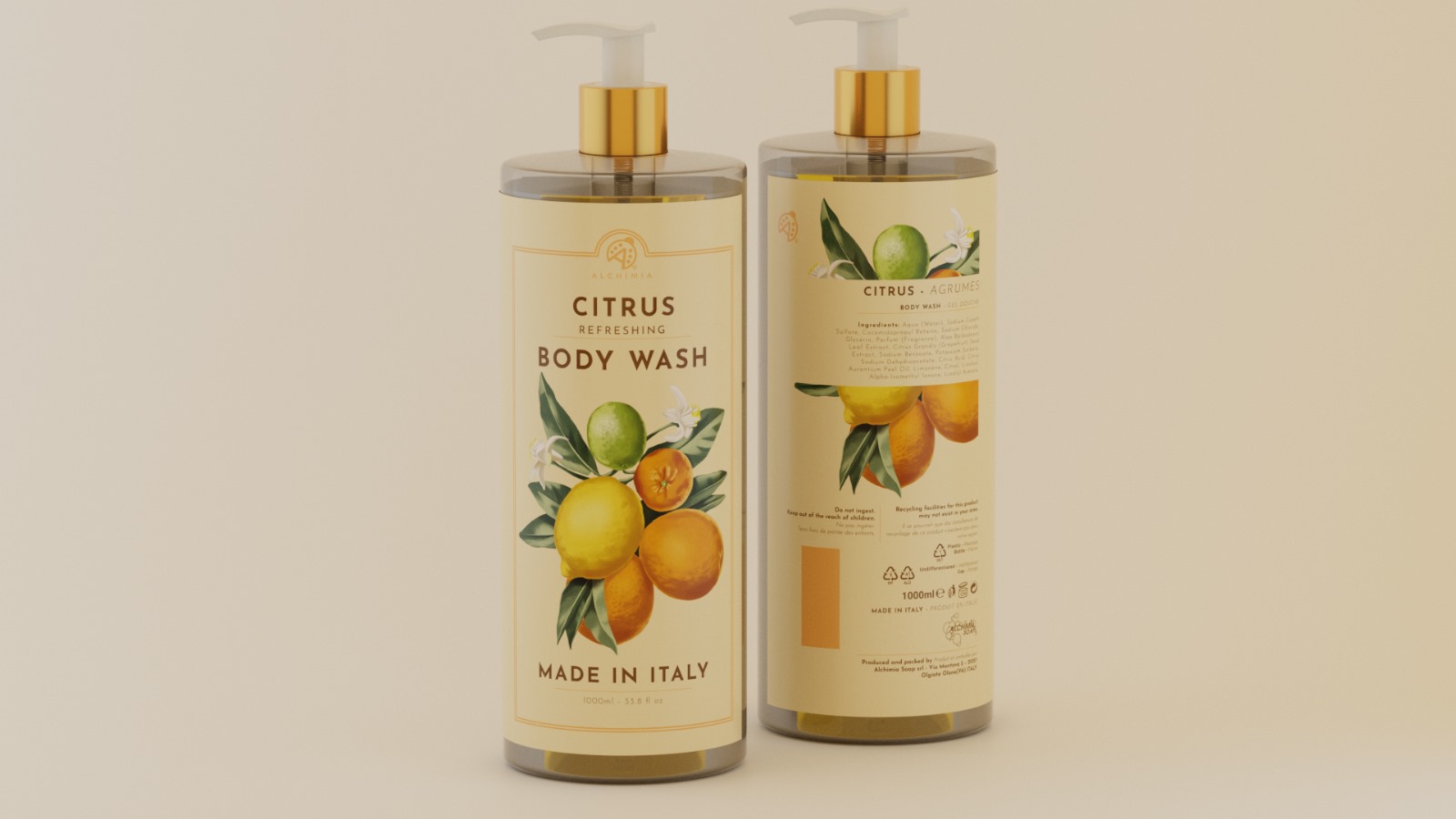 Citrus fruit shower gel 1 litre