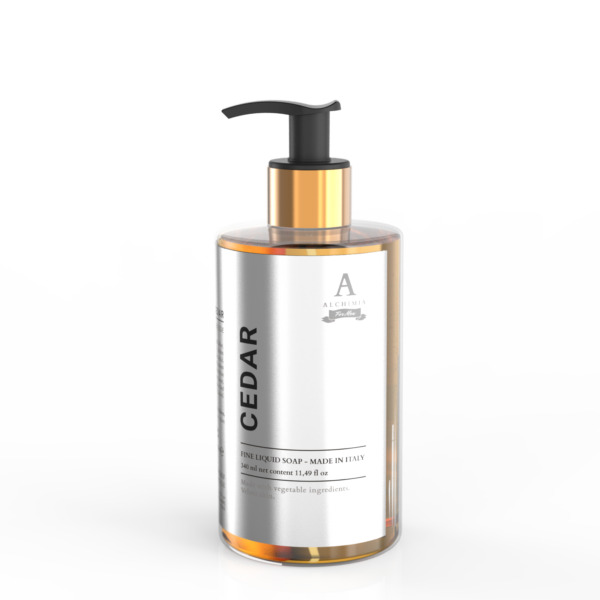 fine liquid soap cedar for men - Alchimia Soap