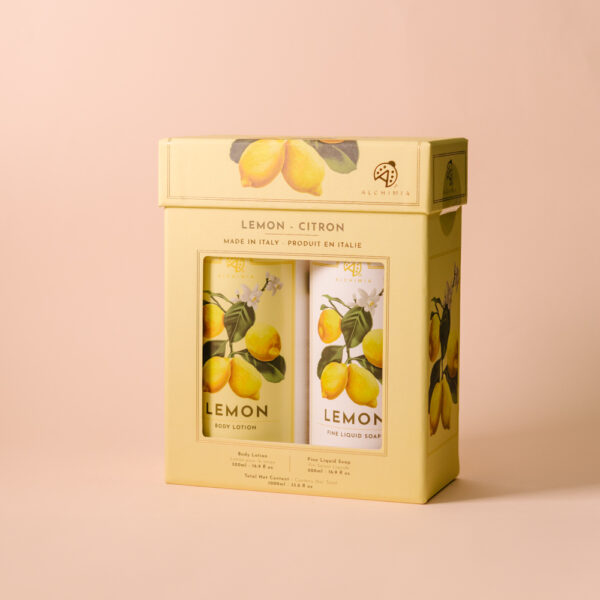 gift box soap: body lotion + liquid soap Lemon - Alchimia Soap