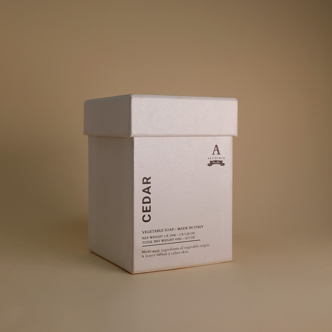 saponette uomo al cedro - box 3x150g - Alchimia Soap