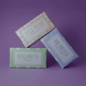 saponi primaverili di Alchimia Soap: bergamotto, pesca melone, uva mirtillo