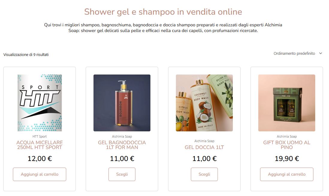 shower gel e shampoo doccia in vendita online
