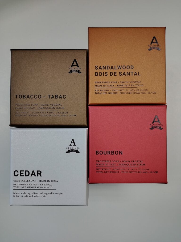 box saponi da uomo 3x150g Alchimia Soap
