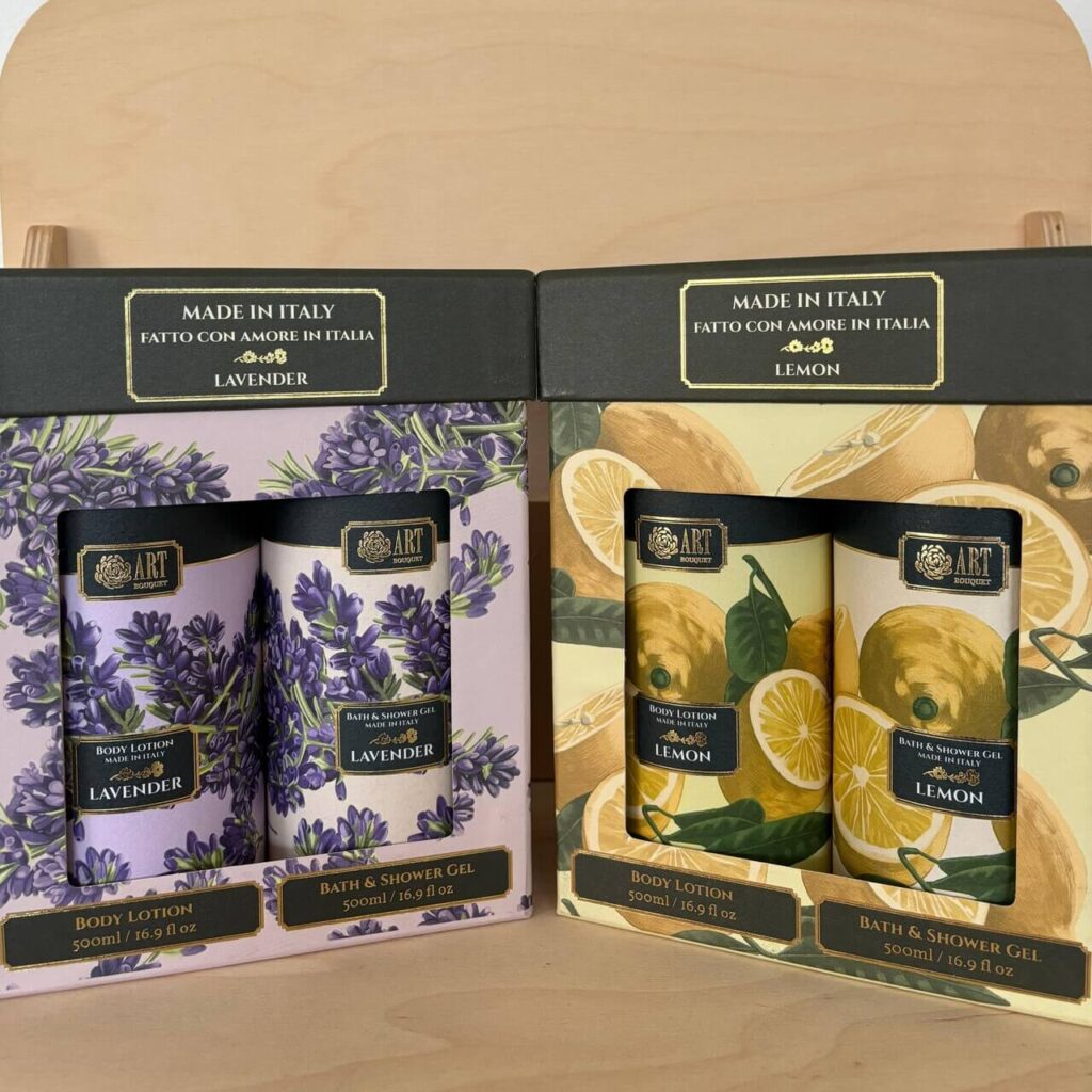 gift box art bouquet - confezione regalo con saponi alla lavanda o al limone