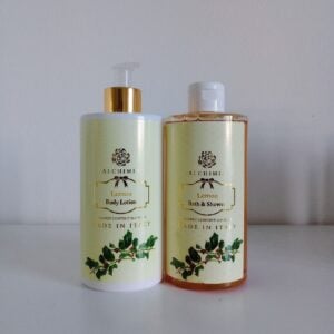 duo di Natale al limone: body lotion al limone e docciaschiuma al limone