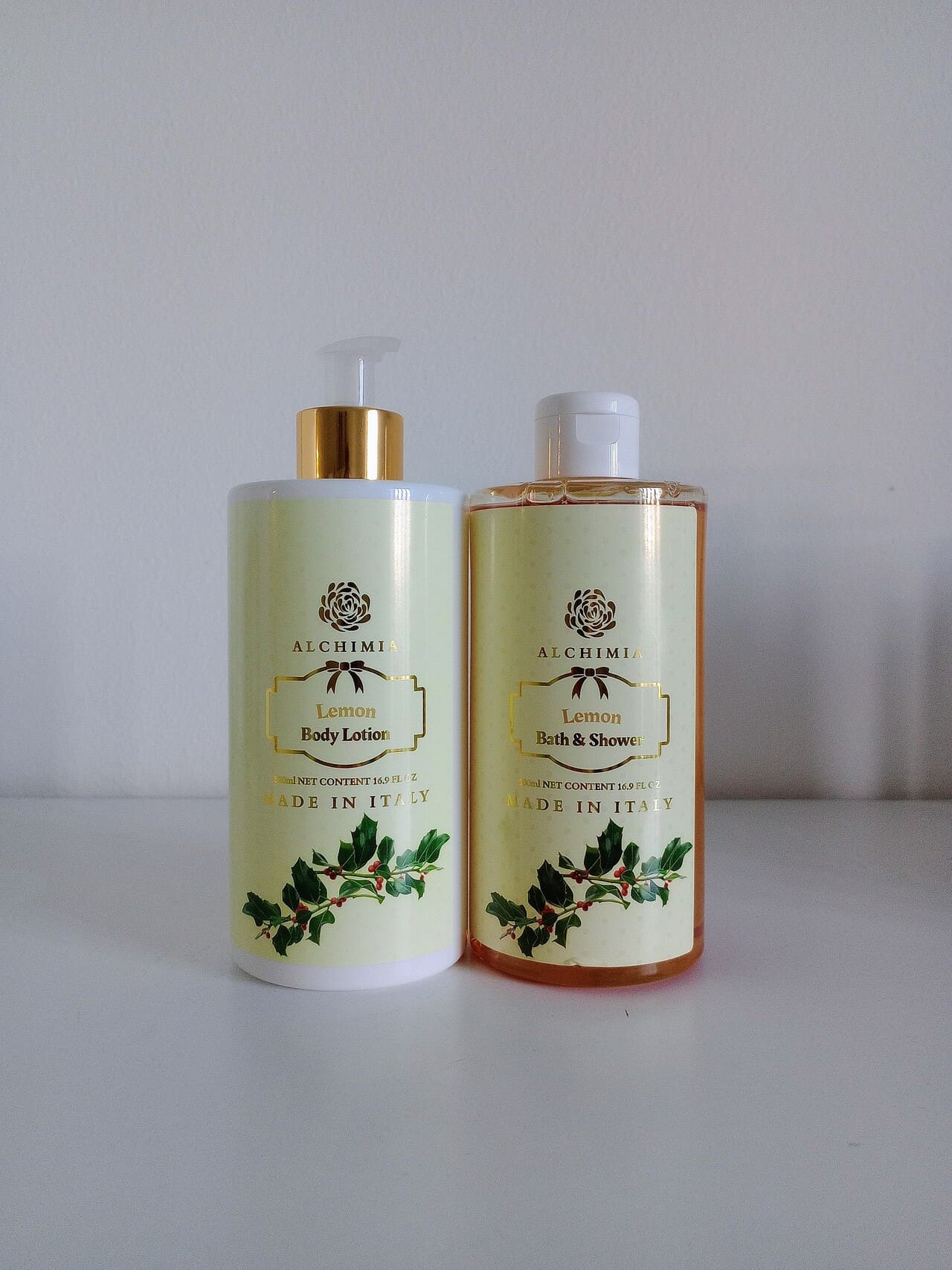 duo di Natale al limone: body lotion al limone e docciaschiuma al limone