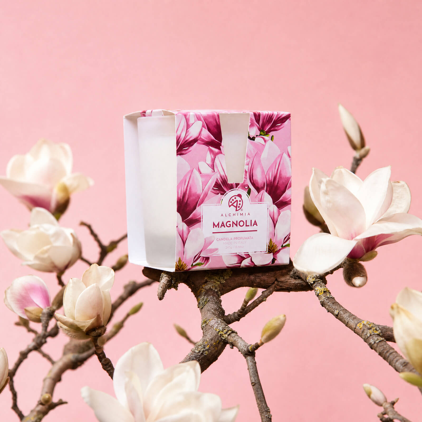 profumatore per ambienti: candela profumata alla magnolia