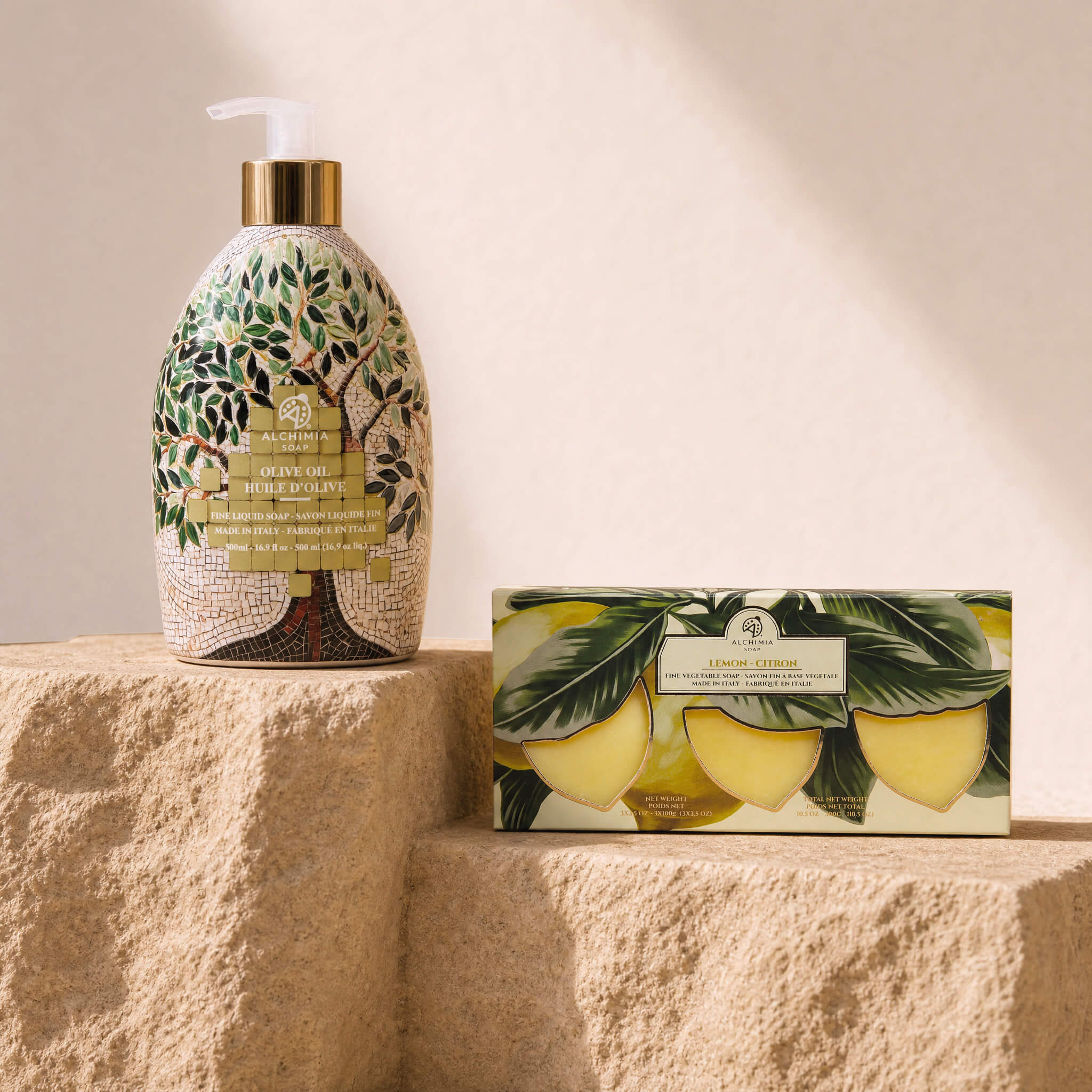 saponi per mani al limone e all'olio d'oliva