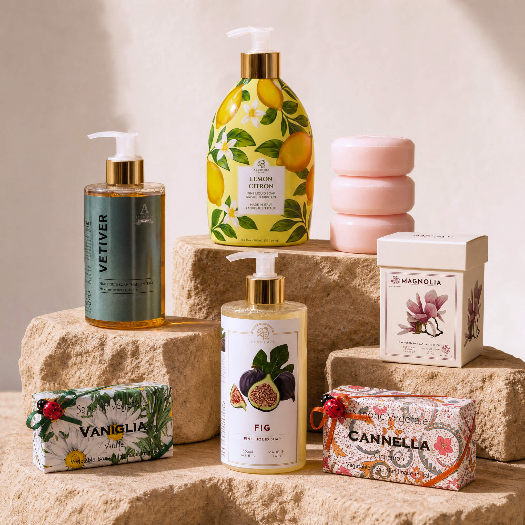 scelta di fragranze e profumazioni di saponi delle linee Alchimia Soap